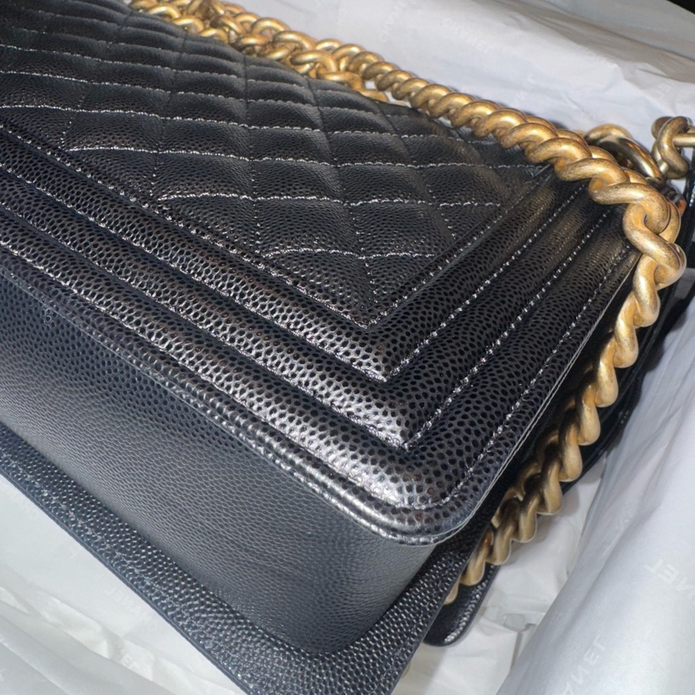 Chanel Boy Bag Medium Black w/Gold Hardware - Picture 7 of 17